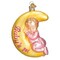 Old World Christmas 4.0 Inch Dreamtime Girl Christmas Tree Ornament , Ornament Baby's First Christmas Crescent Moon